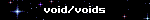Untitled Black blinkie with twinkling stars and the text "void/voids"