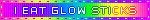 Untitled Rainbow blinkie with the text "I eat glow sticks"