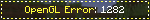 A blinkie with the text "OpenGL Error: 1282 / (Invalid operation)" repeating four times before changing to "OpenGL Error: 0" and suddenly cutting to a static black screen with the text "(Here I am.)"