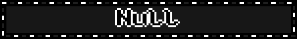 Untitled Black blinkie with the text "Null"