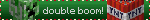 Untitled Green blinkie with a creeper and Minecraft TNT that says "double boom!"