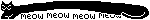 A transparent blinkie of a very long black cat meowing