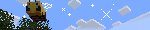 Untitled A textless blinkie of a Minecraft bee in a forest, with twinkling stars edited in