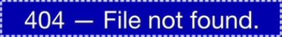 Untitled Blue blinkie with the text "404 - file not found"