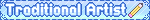 Untitled A light blue blinkie with the text "traditional artist" and pixel art of a pencil