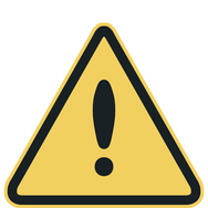 A warning sign with an exclamation mark